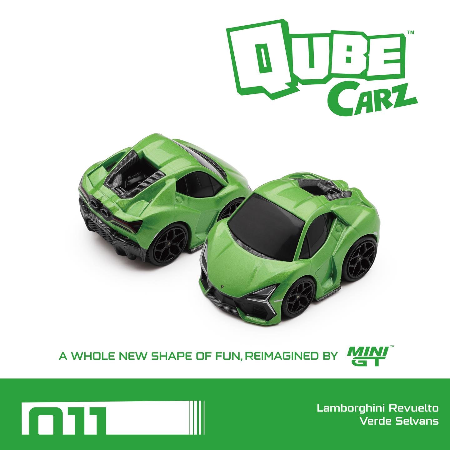 [PRE ORDER] Mini GT Qube Carz Lamborghini Revuelto Verde Selvans/Blister QZ01301-BL Diecast Scale Model