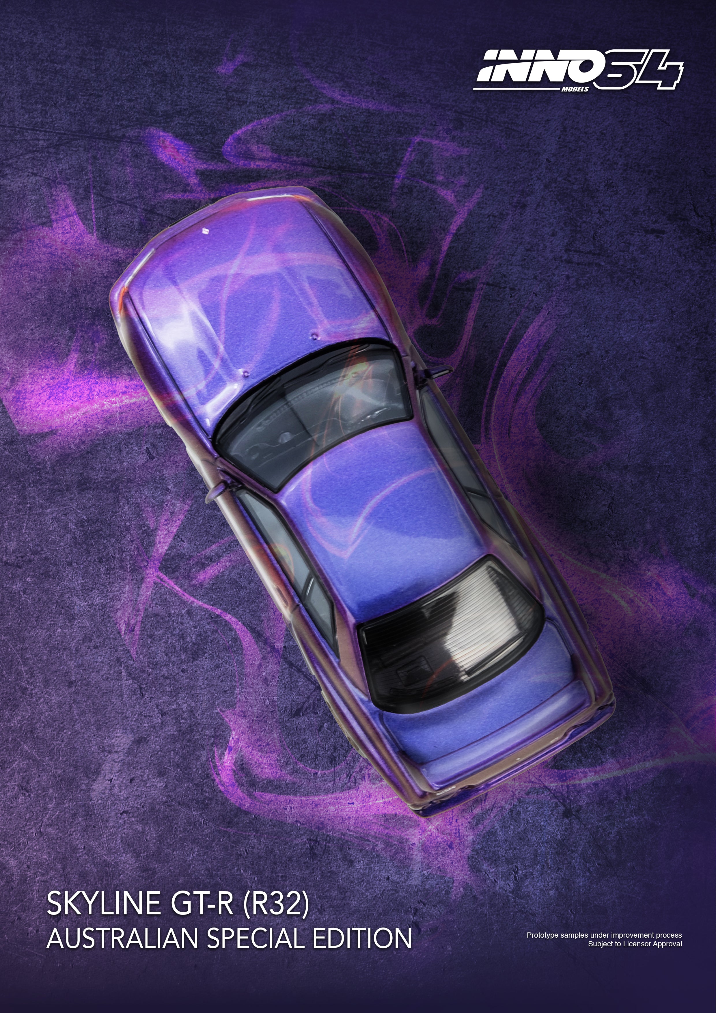 Inno64 1/64 SKYLINE GT-R (R32) Midnight Purple Australia Special Edition Limited Edition IN64-R32-MP-AS Diecast Scale Model