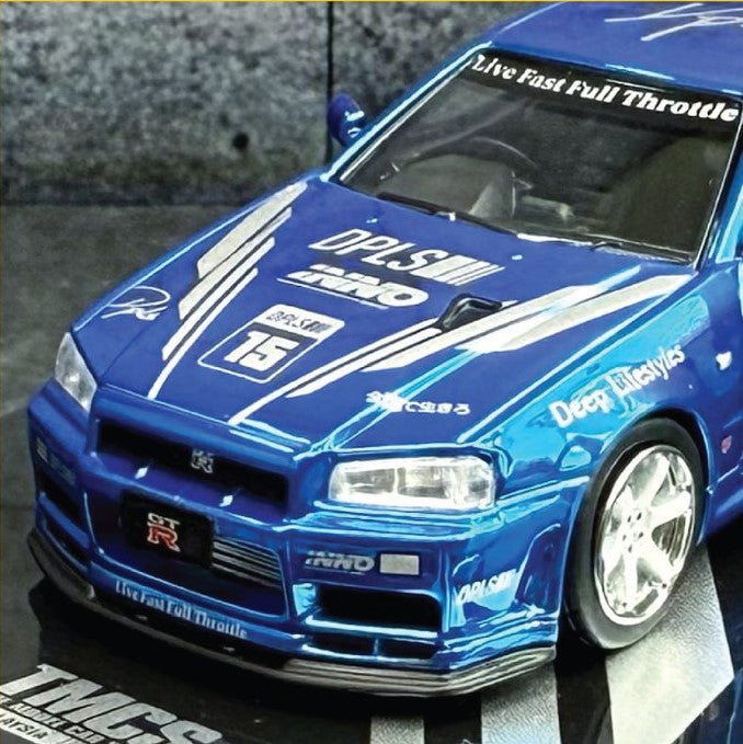 INNO64 1/64 Nissan Skyline GT-R (R34) DPLS X INNO64 IN64-DPLS-R34-TMCS25 Diecast Car Model