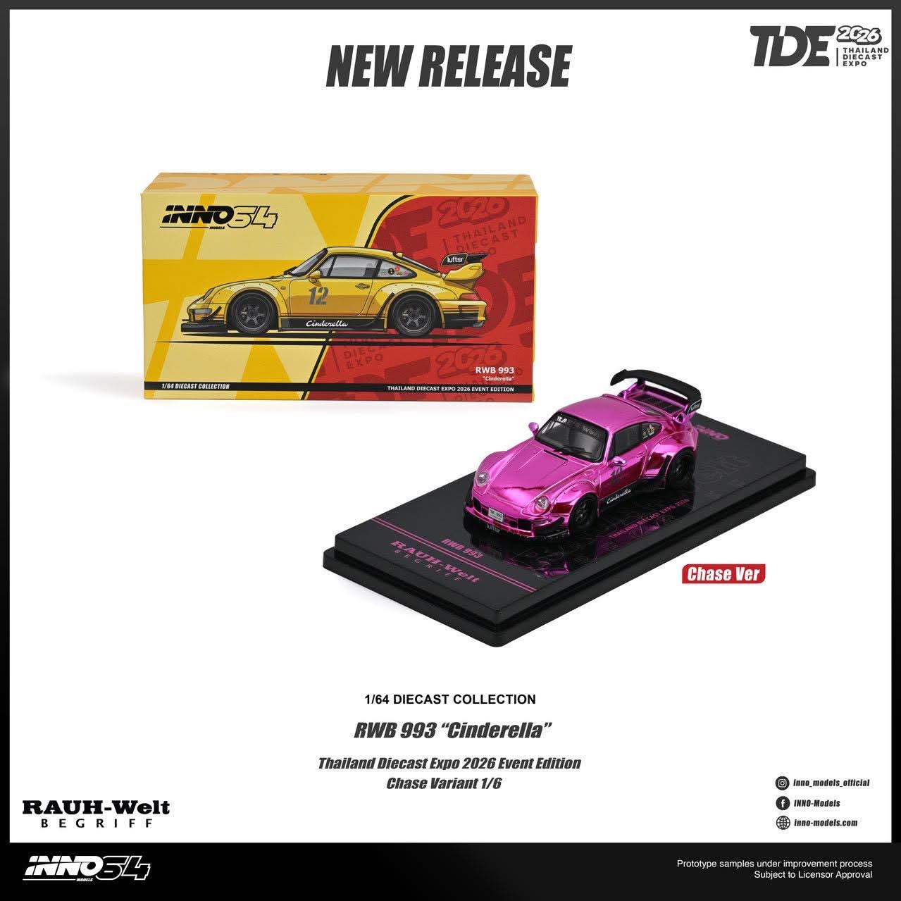 Inno64 1/64 RWB 993 Cinderella (Chance of Chase) IN64-RWB-TDE26 Diecast Scale Model