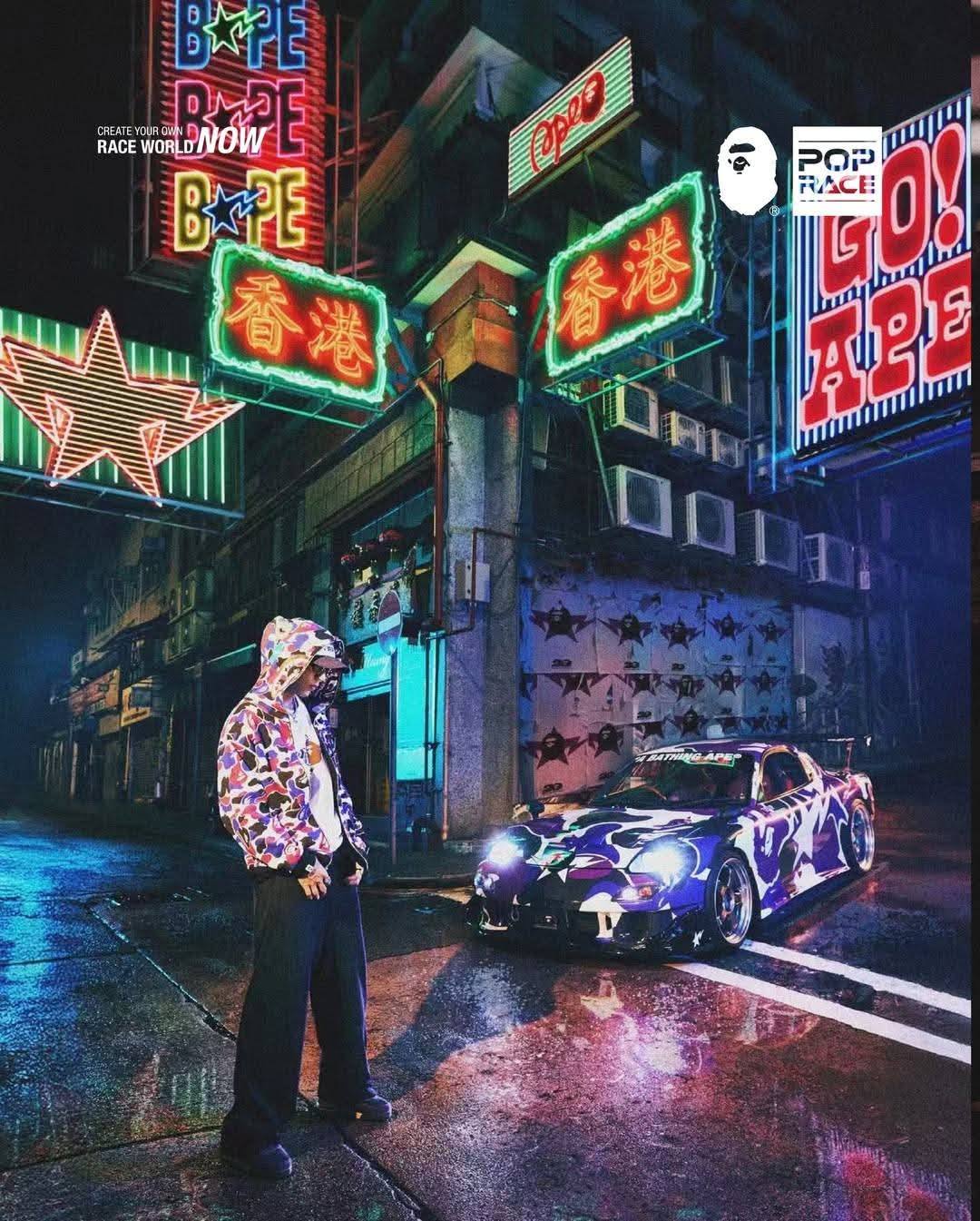 [PRE ORDER] Pop Race 1/64 RX7 FD3S BAPE HK 20th Anniversary Exclusive RX7BAPE01 Diecast Scale Model