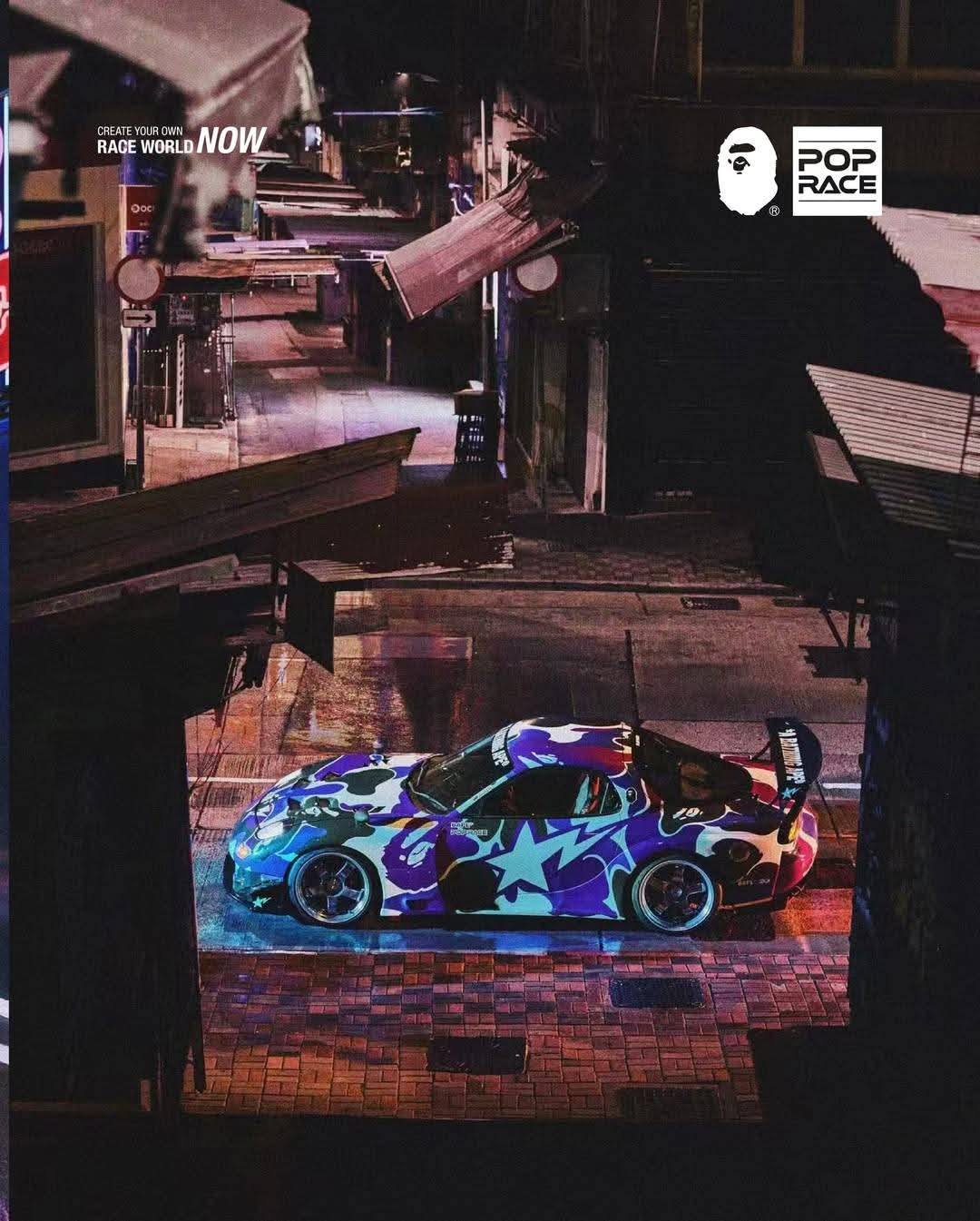 [PRE ORDER] Pop Race 1/64 RX7 FD3S BAPE HK 20th Anniversary Exclusive RX7BAPE01 Diecast Scale Model