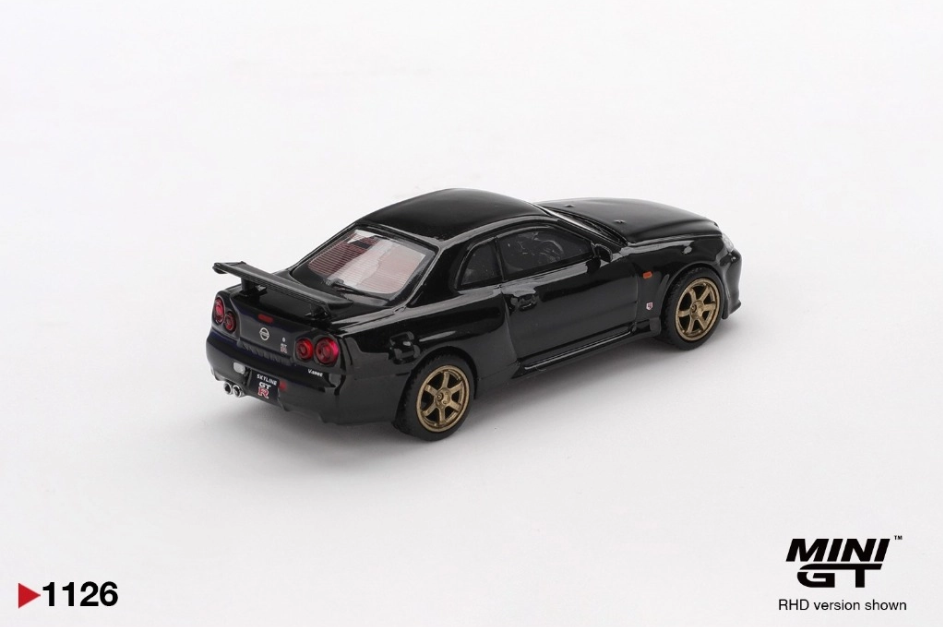 Mini GT 1/64 Nissan Skyline GT-R (R34) V-Spec Black Pearl w/ TE37 Wheel 2025 Philippines Exclusive MGT01126-R Diecast Scale Model