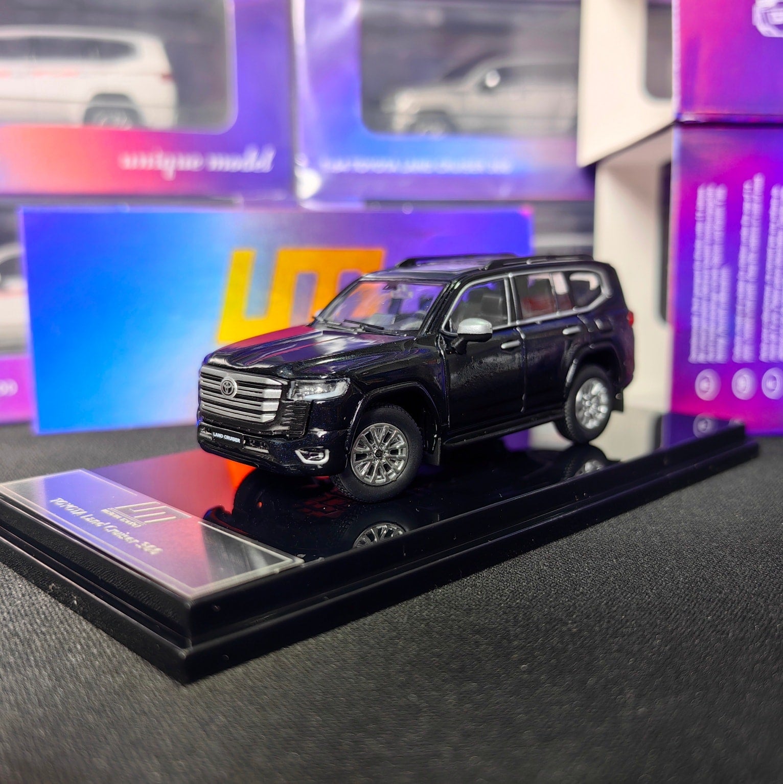Unique Model 1/64 Toyota Land Cruiser LC300 Black Diecast Scale Model