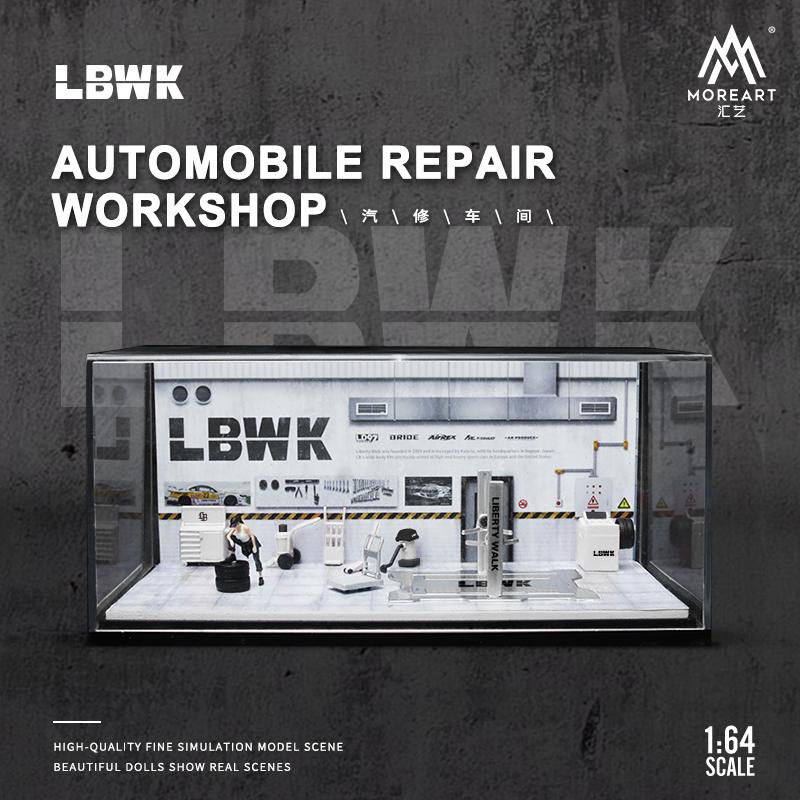 MoreArt 1/64 LBWK Automobile Repair Workshop Diorama MO641058