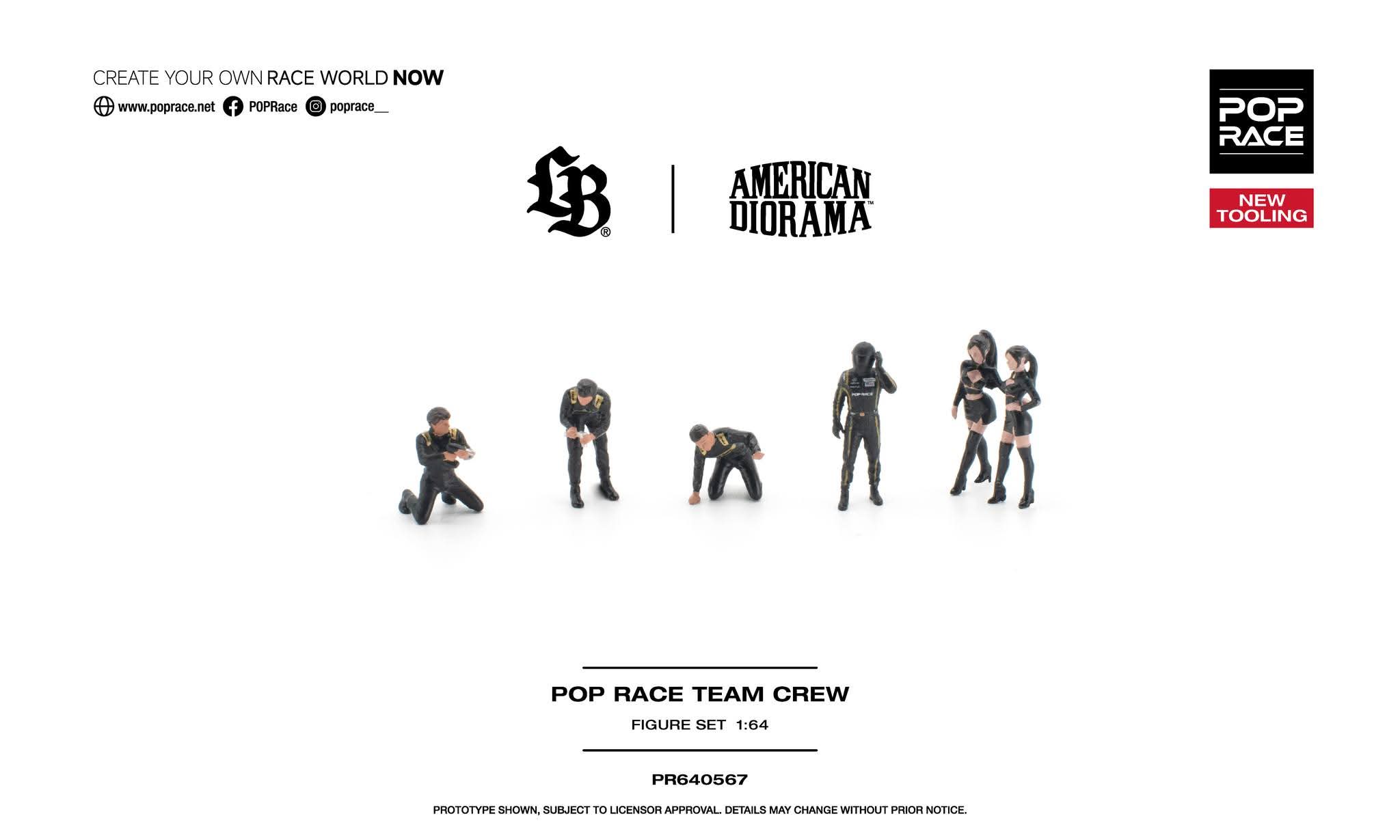 [PRE ORDER] Pop Race 1/64 Pop Race Team Crew (6 Figures) PR640567 Diecast Scale Model