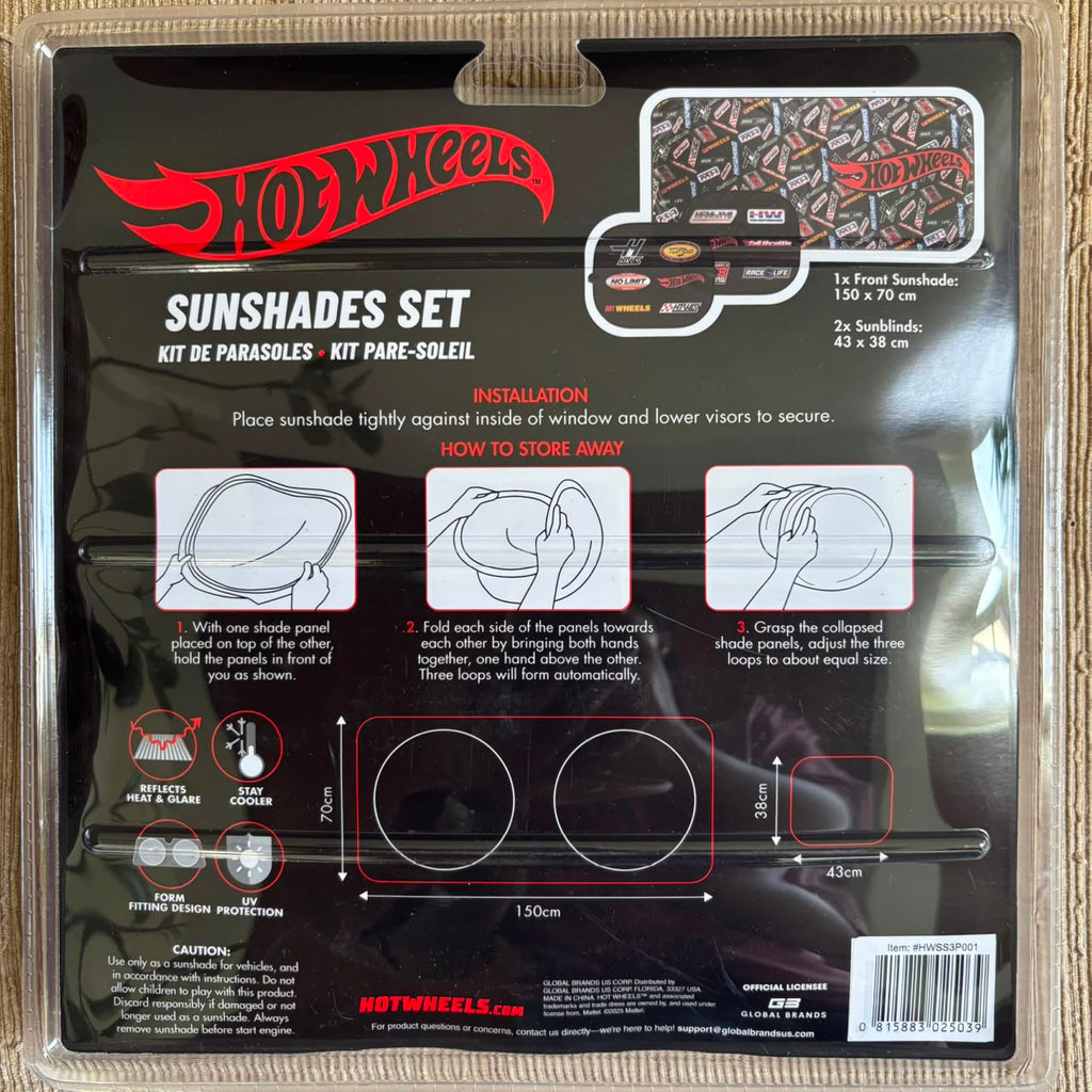 Hot Wheels Sunshade 3pcs Universal Size 001 HWSS3P001