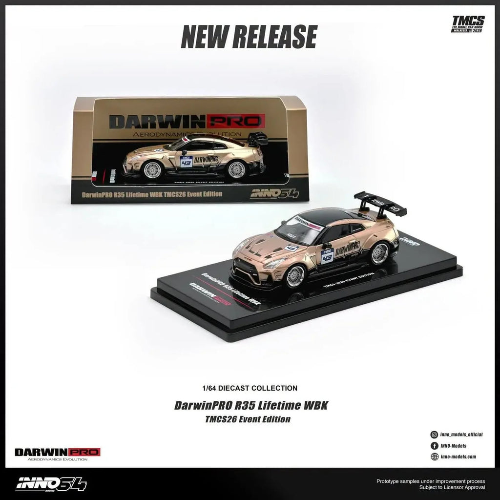 Inno64 1/64 DarwinPRO R35 Lifetime WBK TMCS26 Event Edition IN64-R35DP-TMCS26 Diecast Scale Model