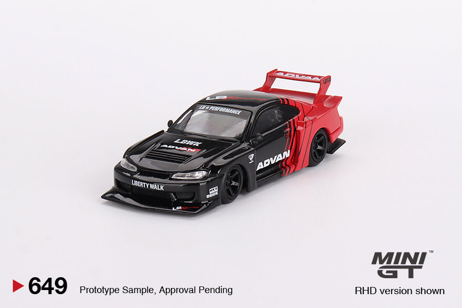 Mini GT 1/64 LB-Super Silhouette Nissan S15 SILVIA ADVAN RHD MGT00649-R Diecast Scale Model