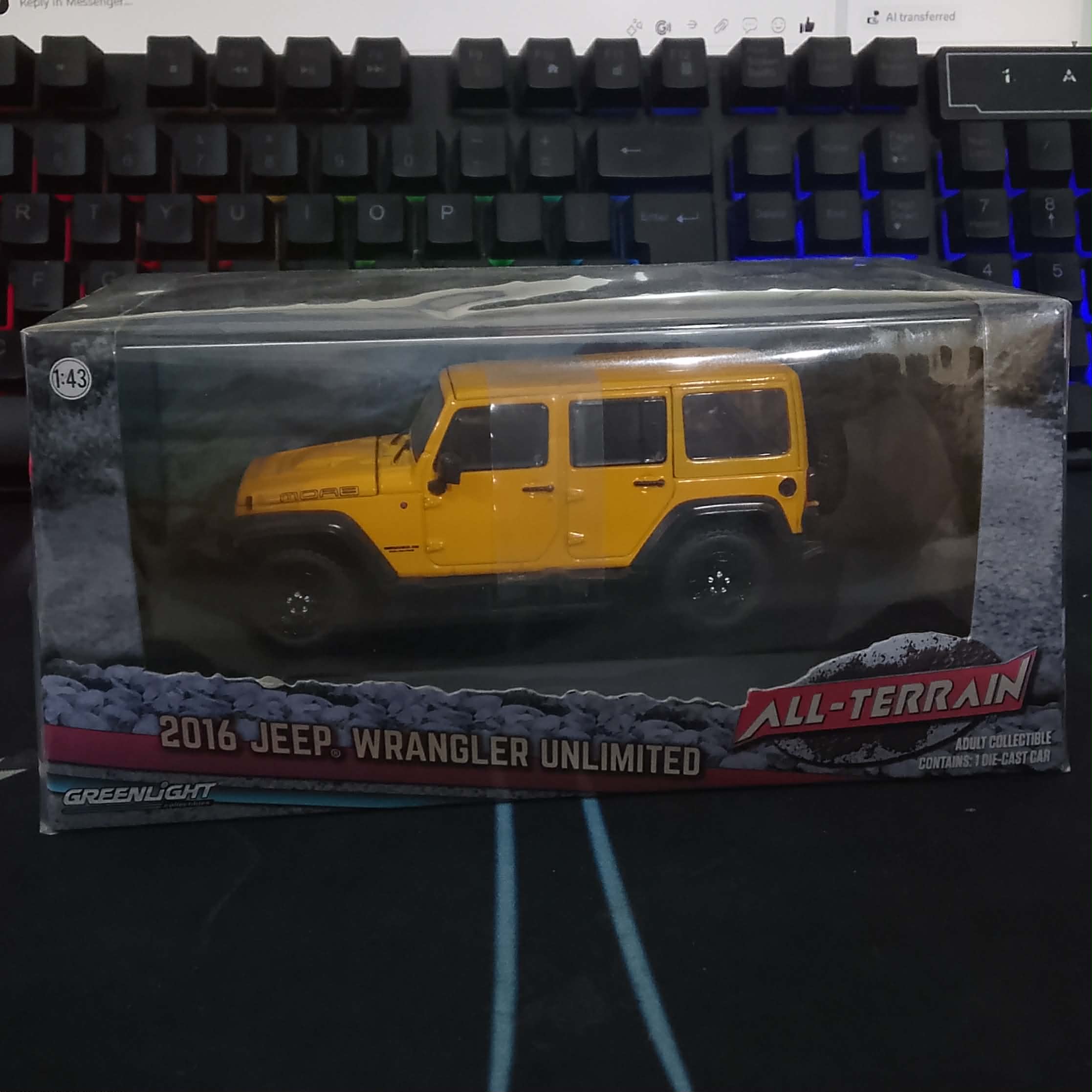 Greenlight Collectibles 1:43 2016 Jeep Wrangler Unlimited Yellow BNYGLC2026031001