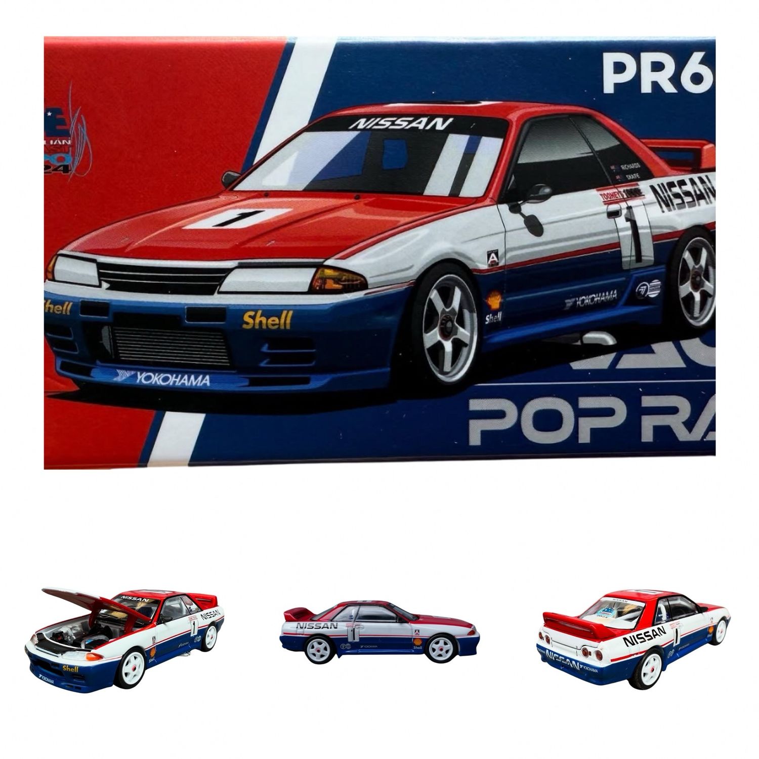 Pop Race 1/64 Nissan Skyline GT-R32 Regular | 2024 Australian Diecast Expo Exclusive PR640183 Diecast Scale Model