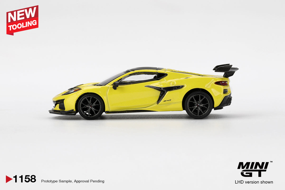 Mini GT 1/64 Chevrolet Corvette ZR1 Accelerate Yellow MGT01158-L Diecast Scale Model
