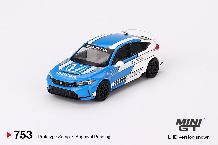 Mini GT 1/64 Honda Civic Type R #3 2023 Pace Car Blue MGT00753-L Diecast Scale Model