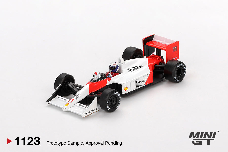 Mini GT 1/64 McLaren MP4/4 #11 Alain Prost 1988 Japanese Grand Prix 2nd Place MGT01123-L Diecast Scale Model