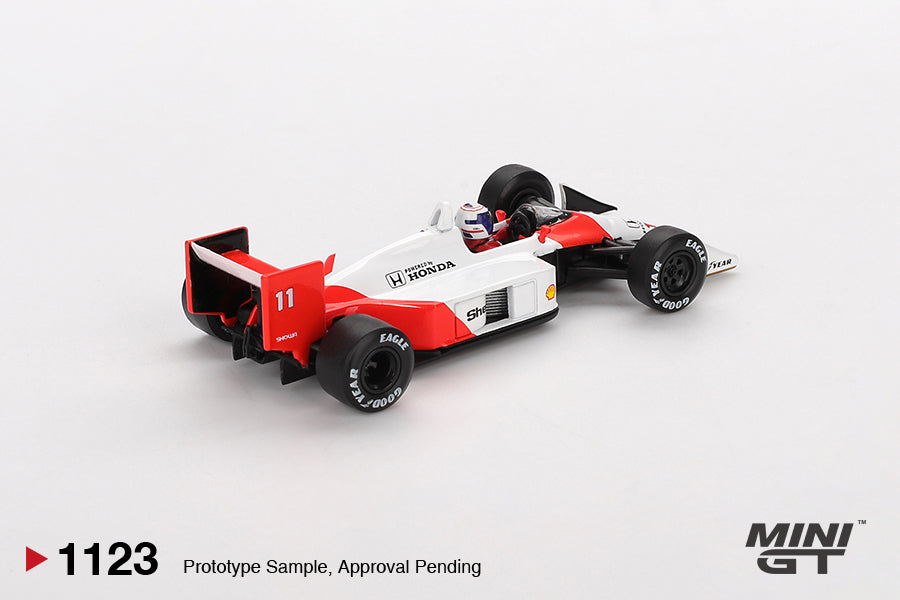 Mini GT 1/64 McLaren MP4/4 #11 Alain Prost 1988 Japanese Grand Prix 2nd Place MGT01123-L Diecast Scale Model