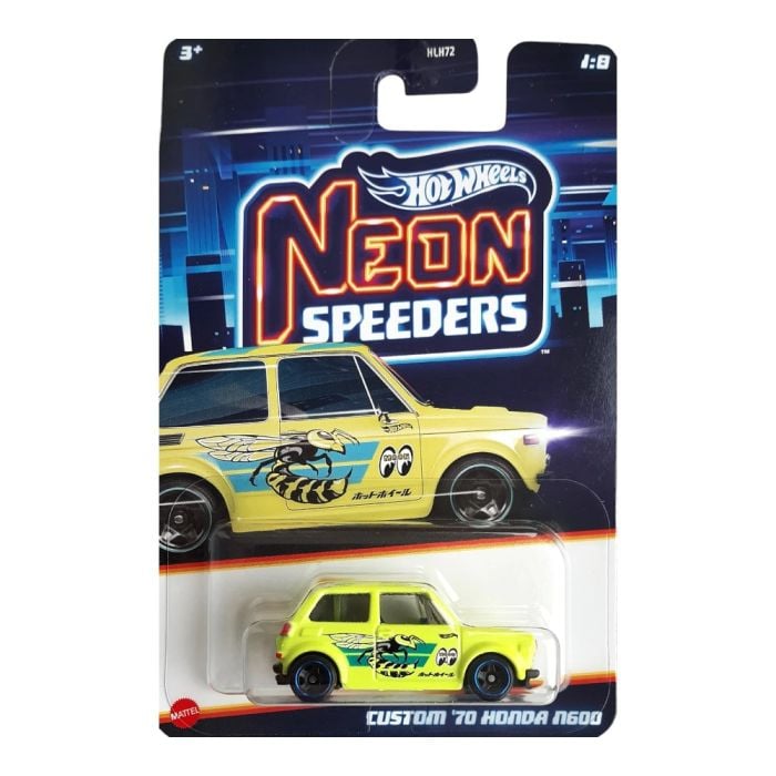 Hot Wheels 1/64 Custom Honda N600 Neon Speeders Yellow Green BNYHW11122533 Diecast Scale Model