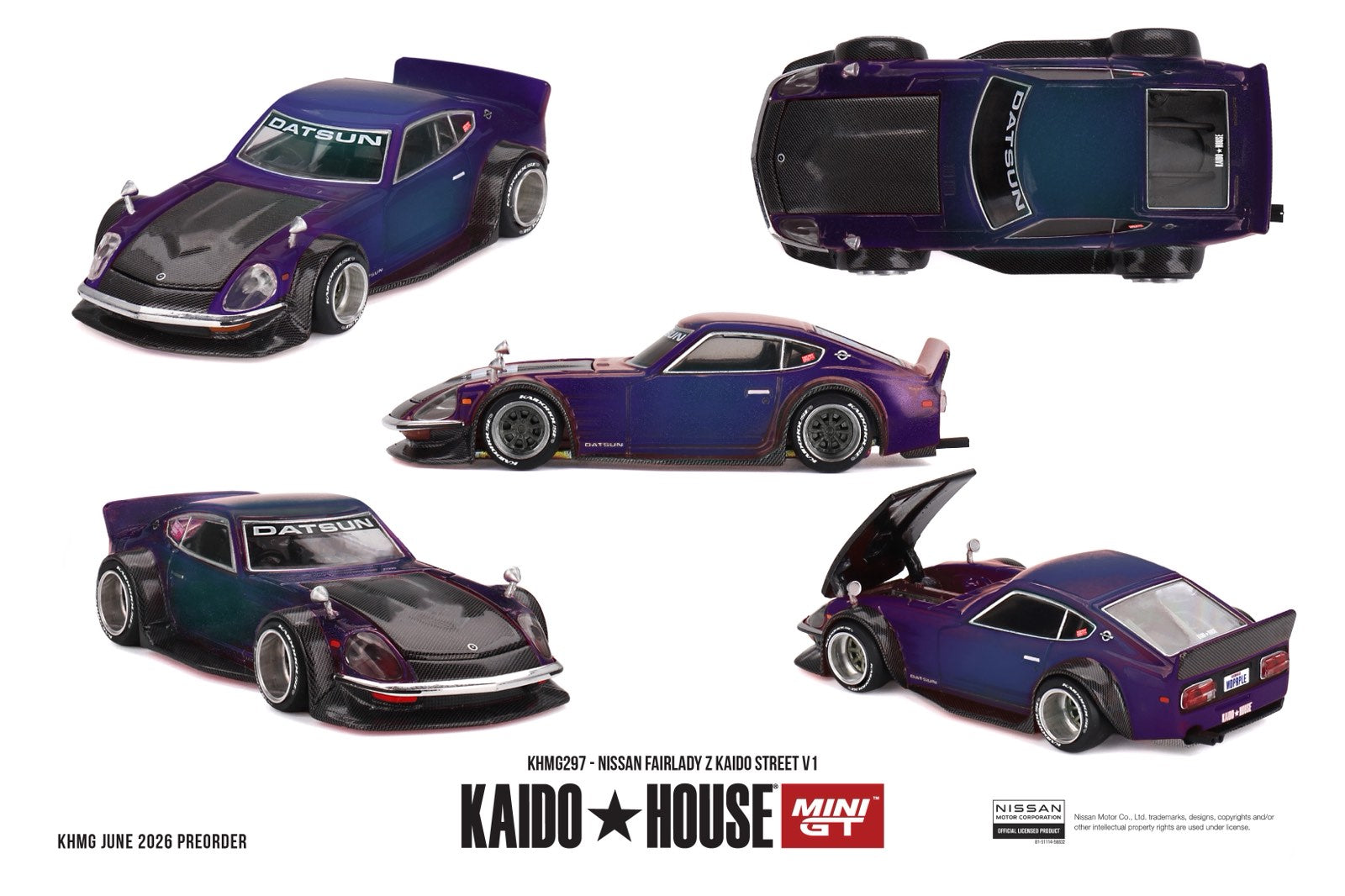 [PRE ORDER] Kaido House x Mini GT 1/64 Nissan Fairlady Z Kaido Street V1 KHMG297 Diecast Scale Model