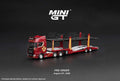 [PRE ORDER] Mini GT 1/64 Scania 770S A6x4NA Car Transporter V8 50th anniversary + Car transporter Red MGT01350-L Diecast Scale Model